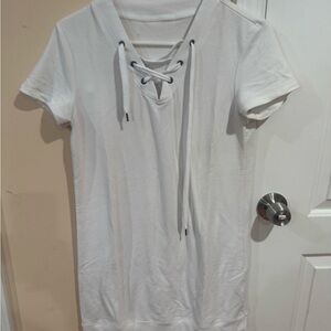 White Lace-Up Women's Top
